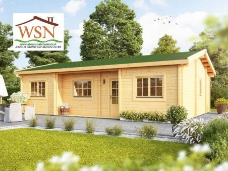 WSN Chalet en bois HERAULT 96m² Dim. (12000x8000-44mm)