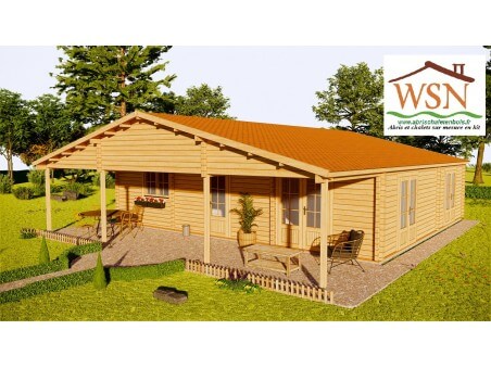 Chalet en bois Finistère 90m2 WS765-L par WSN