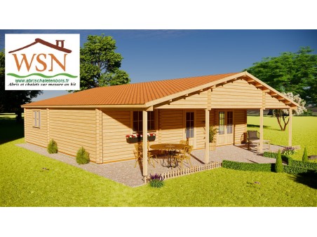 Chalet en bois Finistère 90m2 WS765-L par WSN