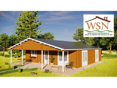 Chalet en bois Finistère 90m2 WS765-L par WSN