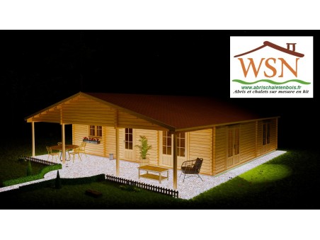 Chalet en bois Finistère 90m2 WS765-L par WSN