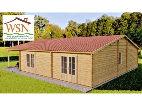 Chalet en bois Finistère 90m2 WS765-L par WSN