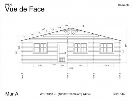 Chalet en bois Charente 90m2 WS 11810-L par WSN