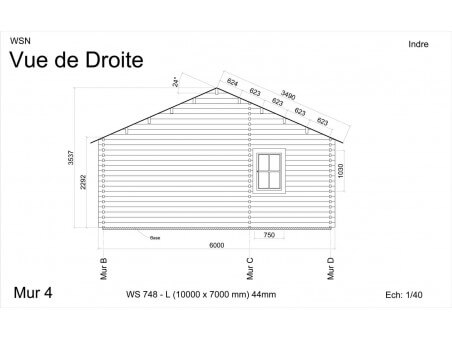 Chalet en bois Indre 70m2 WS748 par WSN