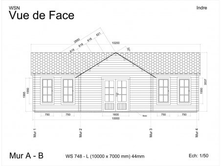 Chalet en bois Indre 70m2 WS748 par WSN