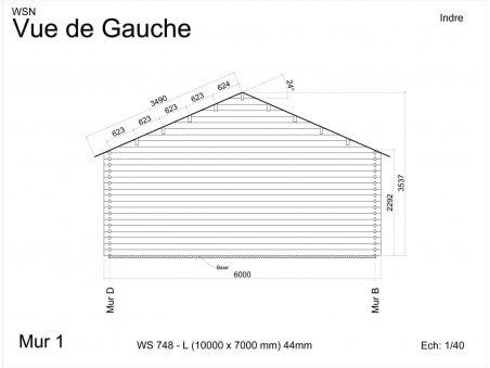 Chalet en bois Indre 70m2 WS748 par WSN