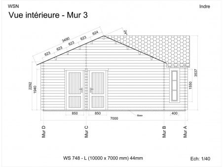 Chalet en bois Indre 70m2 WS748 par WSN