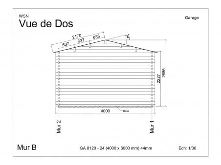 Garage 24m2 sans porte 4000x6000-passage 2400 | WSN