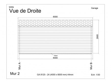 Garage 24m2 sans porte 4000x6000-passage 2400 | WSN