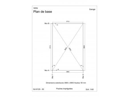 Garage 24m2 sans porte 4000x6000-passage 3000 | WSN