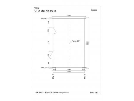 Garage 24m2 sans porte 4000x6000-passage 3000 | WSN