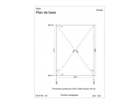 Garage 27m2 sans porte 4500x6000-passage 2400 | WSN