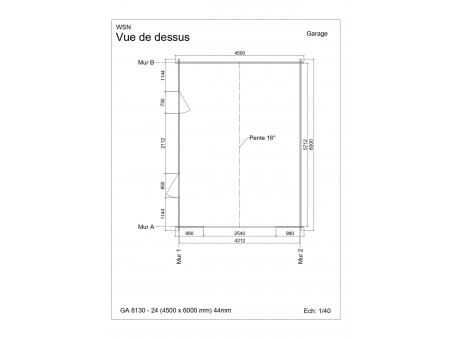 Garage 27m2 sans porte 4500x6000-passage 2400 | WSN