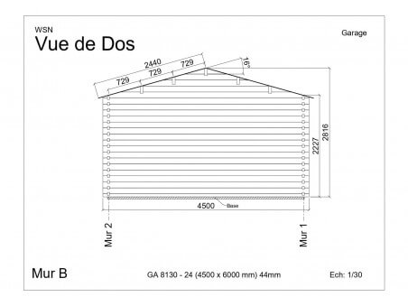 Garage 27m2 sans porte 4500x6000-passage 2400 | WSN