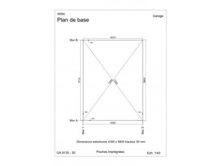 Garage 27m2 sans porte 4500x6000-passage 3000 | WSN