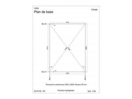 Garage 27m2 sans porte 4500x6000-passage 3000 | WSN