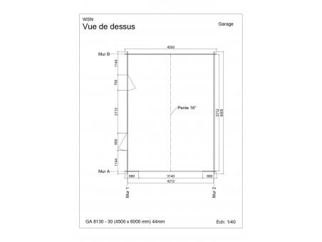 Garage 27m2 sans porte 4500x6000-passage 3000 | WSN