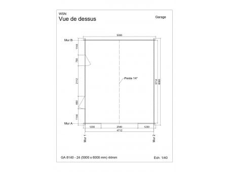 Garage 30m2 sans porte 5000x6000-passage 2400 | WSN