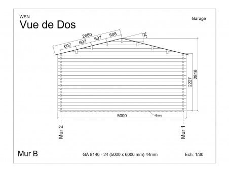 Garage 30m2 sans porte 5000x6000-passage 2400 | WSN