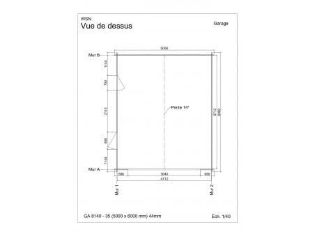 Garage 30m2 sans porte 5000x6000-passage 3500 | WSN