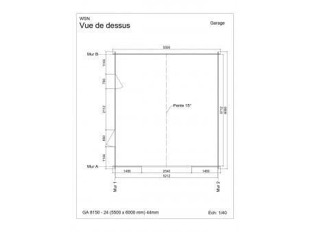 Garage 33m2 sans porte 5500x6000-passage 2400 | WSN