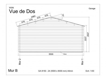 Garage 33m2 sans porte 5500x6000-passage 2400 | WSN