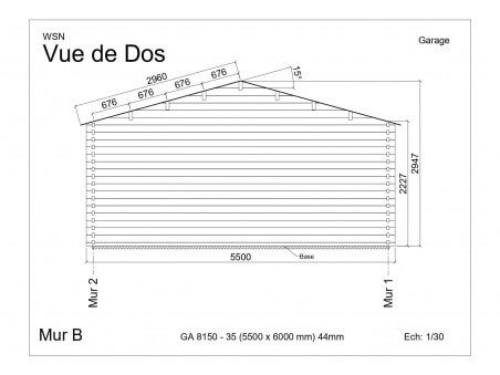 Garage 33m2 sans porte 5500x6000-passage 3500 | WSN