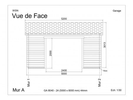 Garage 30m² Dim. 5000x6000-44 passage 2400x2000 | WSN