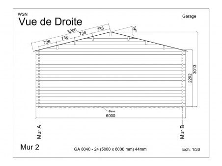 Garage 30m² Dim. 5000x6000-44 passage 2400x2000 | WSN