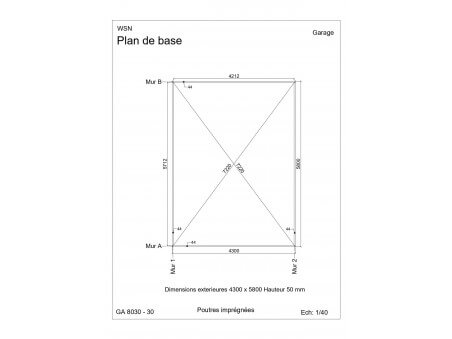 Garage 27m² Dim. 4500x6000-44 passage 3000x2000 | WSN