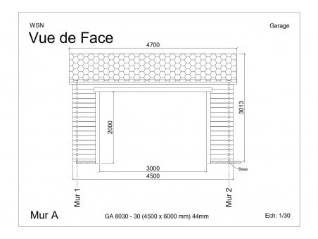 Garage 27m² Dim. 4500x6000-44 passage 3000x2000 | WSN