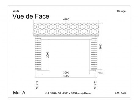 Garage 24m² Dim. 4000x6000-44 passage 3000x2000 | WSN