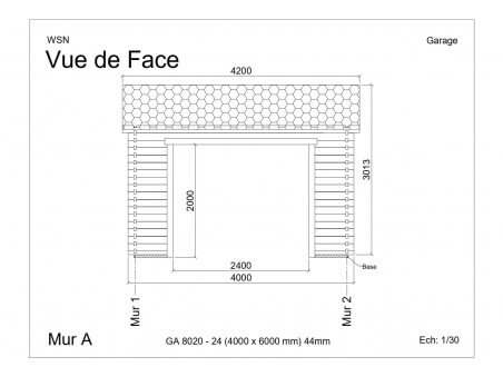 Garage 24m² Dim. 4000x6000-44 passage 2400x2000 | WSN