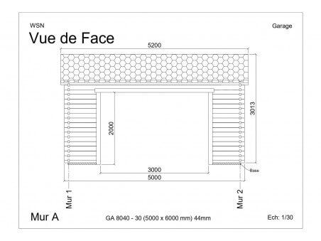 Garage 30m² Dim. 5000x6000-44 passage 3000x2000 | WSN