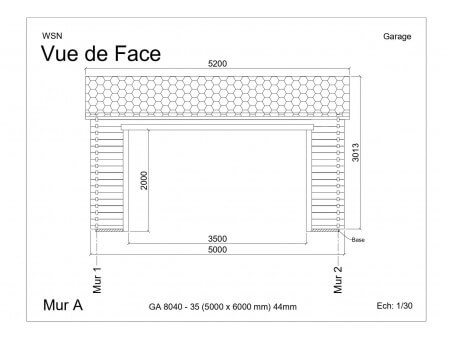 Garage 30m² Dim. 5000x6000-44 passage 3500x2000 | WSN