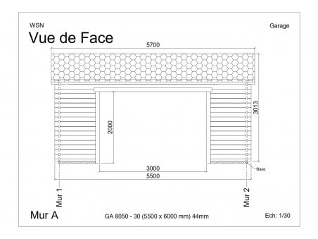 Garage 33m² Dim. 5500x6000-44 passage 3000x2000 | WSN