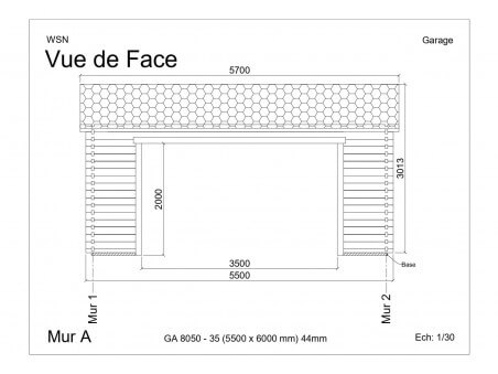 Garage 33m² Dim. 5500x6000-44 passage 3500x2000 | WSN