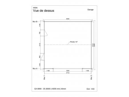 Garage 36m² Dim. 6000x6000-44 passage 3500x2000 | WSN