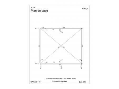 Garage 42m² Dim. 7000x6000-44 passages 2x 2400x2000 | WSN