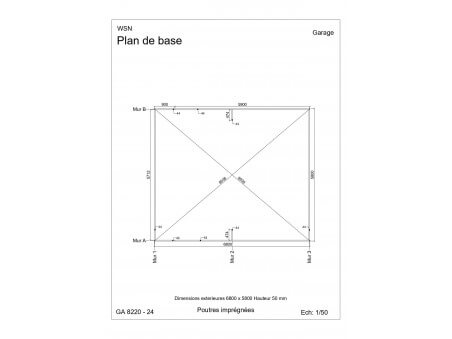 Garage 42m² Dim. 7000x6000-44 passages 2x 2400x2000 | WSN