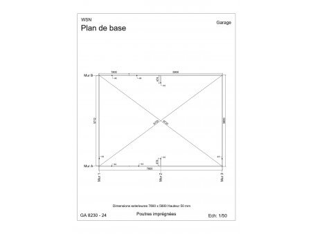 Garage 48m² Dim. 8000x6000-44 passages 2x 2400x2000 | WSN