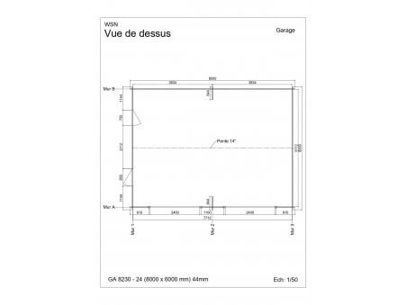 Garage 48m² Dim. 8000x6000-44 passages 2x 2400x2000 | WSN