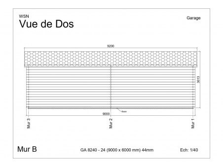 Garage 54m² Dim. 9000x6000-44 passages 2x 2400x2000 | WSN