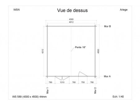 Abri en bois ARIEGE 19m² WS589 par WSN