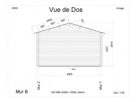 Abri en bois ARIEGE 19m² WS589 par WSN