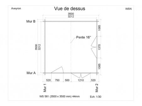 Abri en bois AVEYRON 12m² WS561 par WSN