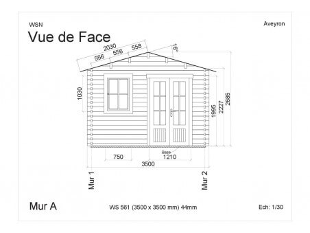 Abri en bois AVEYRON 12m² WS561 par WSN