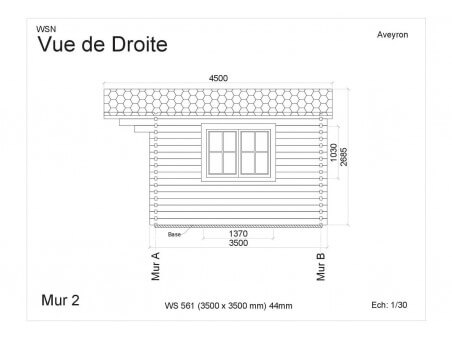 Abri en bois AVEYRON 12m² WS561 par WSN