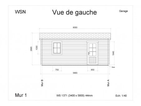 Garage en bois 19,72m² WS1371 par WSN
