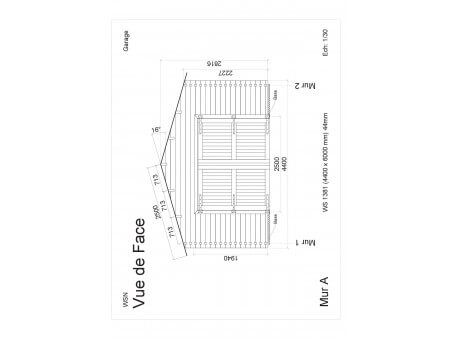 Garage en bois 25,52m² WS1381 apr WSN